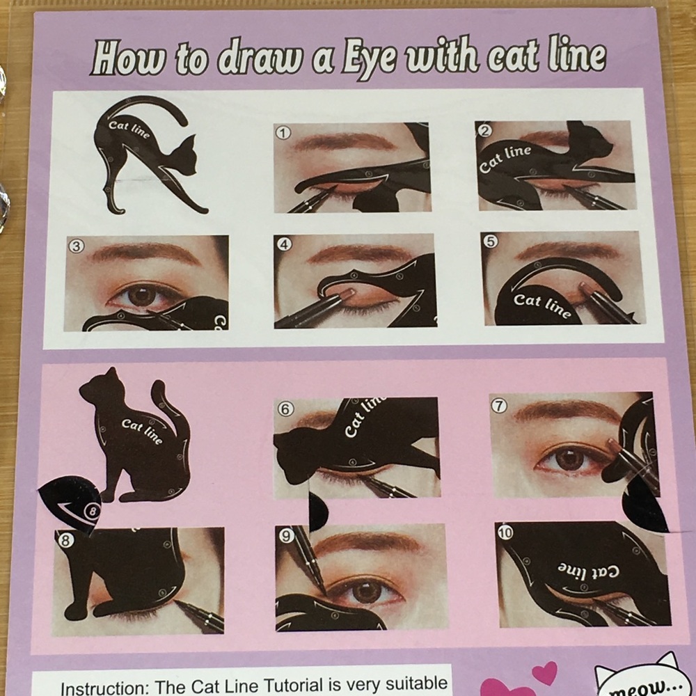 2 Cat Line Eye Stencils - Picture 4 of 4